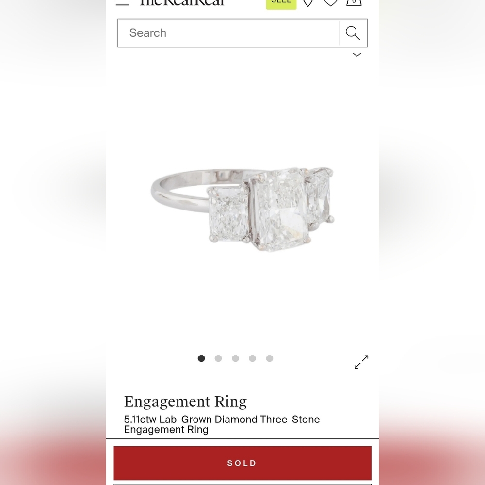 IGI Certified Three Stone Radiant 14k Diamond Ring